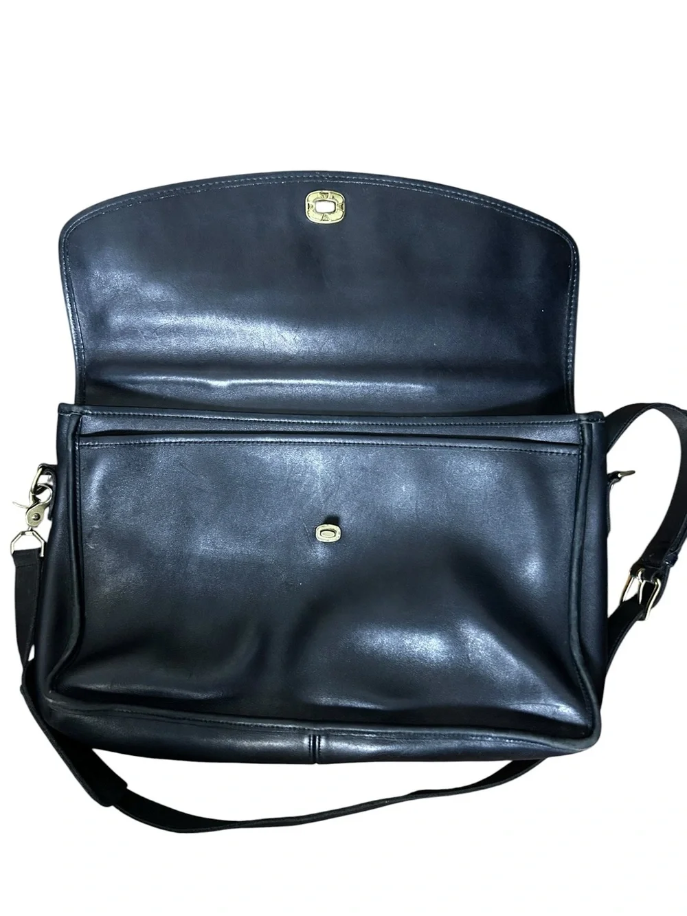 Vintage 1997 Coach 5285 Black Leather Messenger Briefcase Laptop Bag USA
